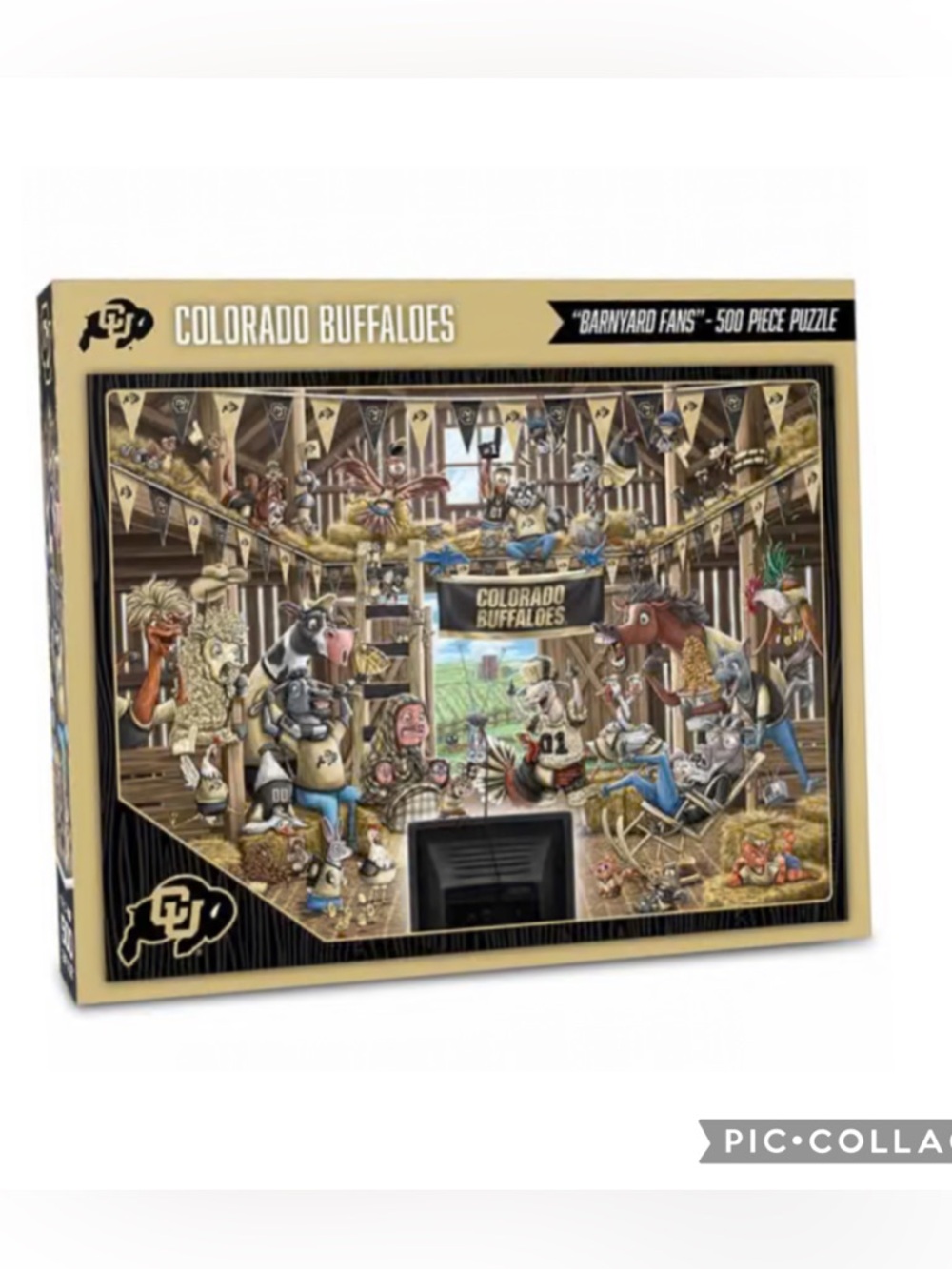 NEW NCAA COLORADO BUFFALOES BARNYARD FANS PUZZLE 500 PIECE BOX SEALED